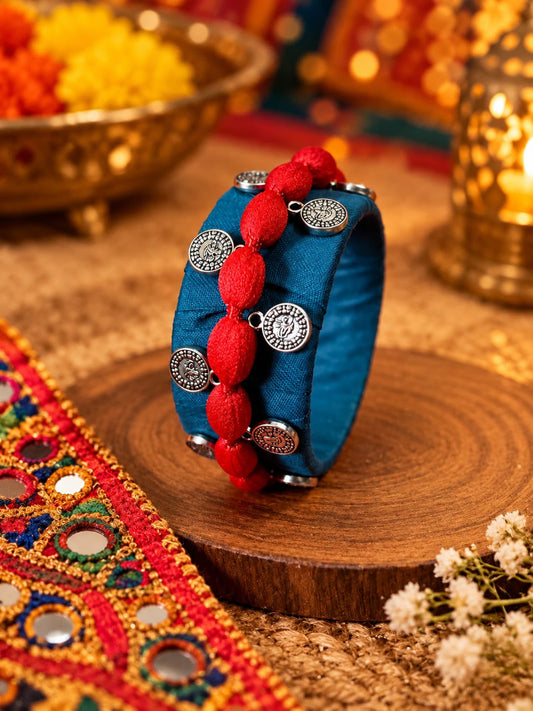 PEACOCK GREEN COIN BANGLE