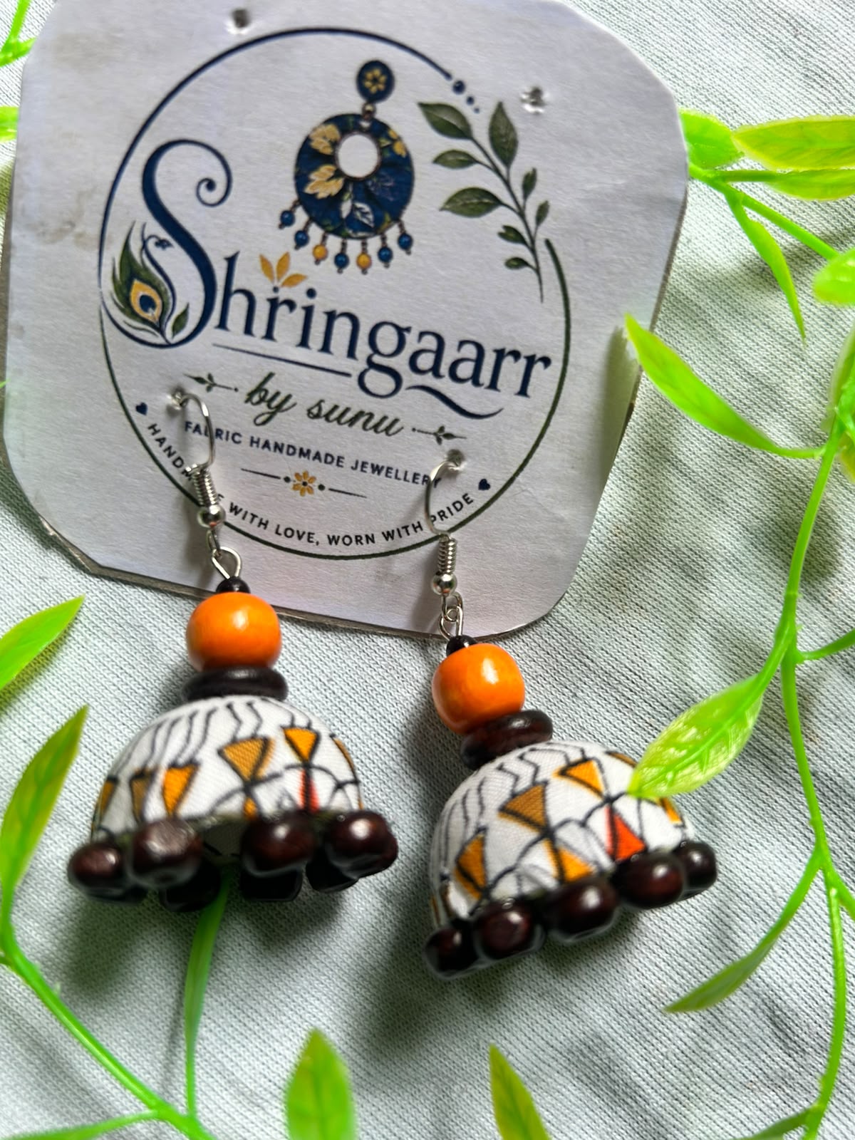 WARLI PRINT FABRIC JHUMKA