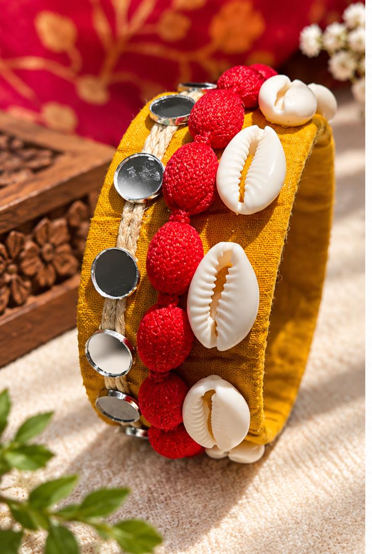 ORANGE NAVRATNA BANGLE