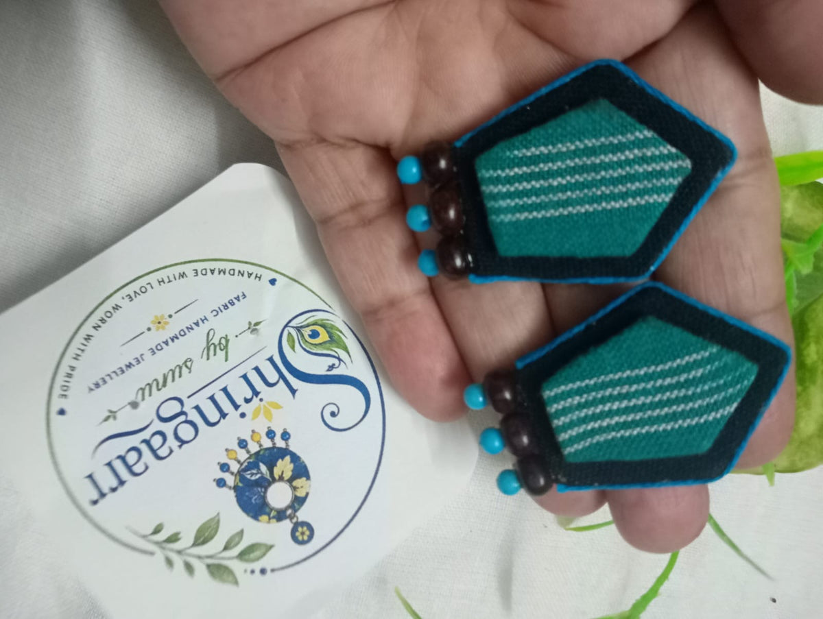 BLUE PANCHAMI FABRIC EARRINGS